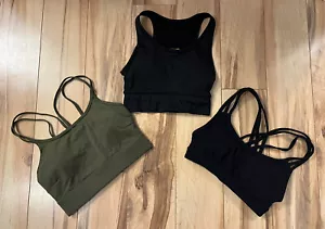 Lot of 3 Athleta and Varley Sports Bras Size XXS and XS Black, Green - Picture 1 of 10