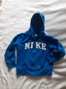 Chaqueta con Capucha Nike Cremallera Completa Azul Blanco Logo Niños Pequeños Talla 5/S - Imagen 1 de 3