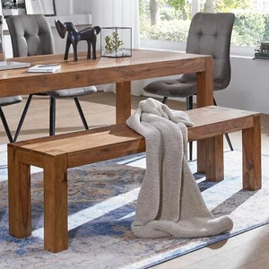 Sitzbank Massiv Holzbank Sheesham Esszimmerbank 140 cm Küchenbank Esszimmer Bank - Bild 1 von 6