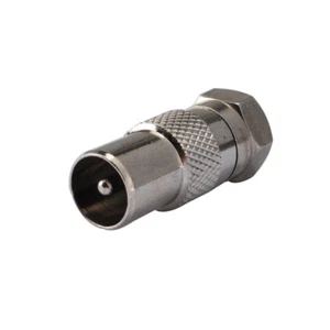F to TV Adapter coax F-Type male plug to TV Plug Straight RF coupler adapter - Picture 1 of 3