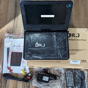 New In Box Tested, Works Great DR. J Portable Multimedia DVD Player 9" Screen - Picture 1 of 12