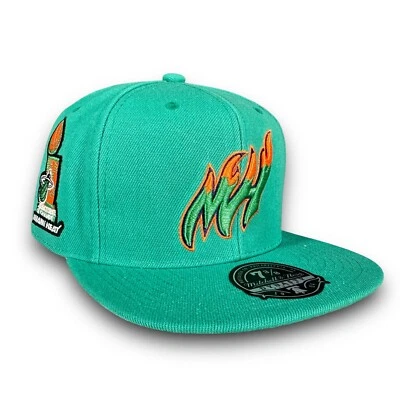 Mitchell & Ness HWC Miami Heat Back To Back Champs Dynasty Fitted Hat Size 7 3/8 - Image 1 of 4