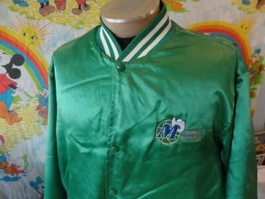 Vintage 80's Dallas Mavericks NBA Satin Bomber Jacket Size XL - Picture 1 of 9