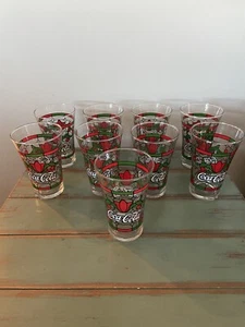 Coca Cola Gläser Tiffany Stil Buntglas Fenster Rot Grün Weiß (EUC) - Bild 1 von 2