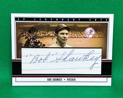 2002 UPPER DECK SP LEGENDARY CUTS BOB SHAWKEY CUT AUTO SIGNATURE 105/118 YANKEES - Image 1 of 2
