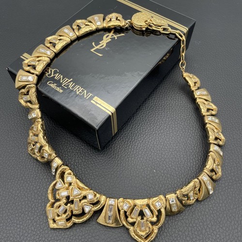 SAINT LAURENT (YSL) Collana vintage girocollo Yves Saint Laurent YSL colore oro di JP