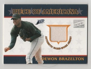 2003 Bazooka Piece of Americana Dewon Brazelton Devil Jays Game Used Jersey BV$8