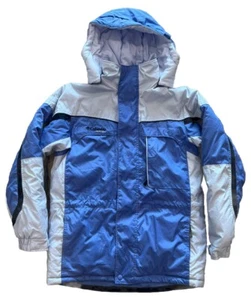 Columbia Vertex Blue Winter Hooded Jacket Kids Size 14/16 Preloved With Name - Picture 1 of 7