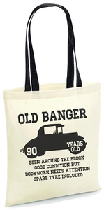 90th Birthday Tote Bag 90 Years Old For men And Women Born In 1935 Funny Gift - Picture 1 of 10