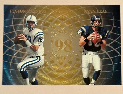 1998 Playoff Class Reunion Jumbo Card Payton Manning (B6), Ryan Leaf Randy Moss - Image 1 of 2