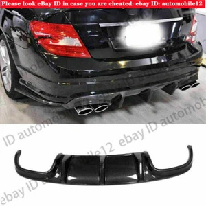 FOR 2008-2011 MERCEDES-BENZ C63 BIG SHARK FIN CARBON FIBER REAR BUMPER DIFFUSER - Picture 1 of 4