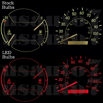 Dash Cluster Gauge RED LEDs LIGHT BULB KIT Fits 98-02 Toyota Corolla Chevy Prizm Foto 1 de 4