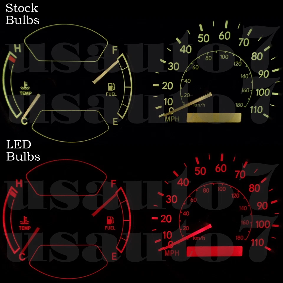 Dash Cluster Gauge RED LEDs LIGHT BULB KIT Fits 98-02 Toyota Corolla Chevy Prizm Foto 1 de 4