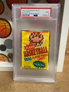 Fleer Basketball Wax Pack 1990 Michael Jordan Back PSA 9 - Imagen 1 de 2