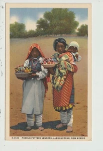 POSTKARTE PUEBLO KERAMIK VERKÄUFER ALBUQUERQUE NEU MEXIKO - Bild 1 von 2