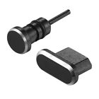 UEETEK 2 Stck./Set 3,5 mm Kopfhörerbuchse Stecker und Micro USB Port Stecker (schwarz)