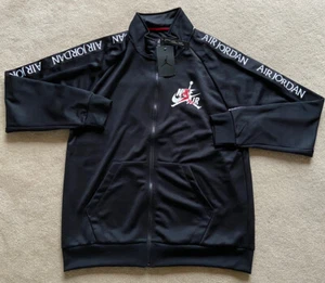 Chaqueta Nike Air Jordan Talla Mediana Jumpman J23 MJ Track Top Sudadera con Capucha Negra/Blanca - Imagen 1 de 12