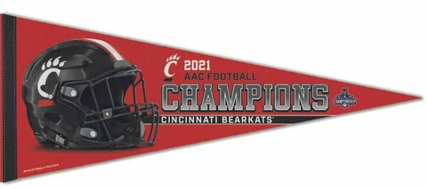 CINCINNATI BEARCATS 2021 AAC CHAMPIONS PREMIUM QUALITY PENNANT 12"X30" BANNER Cover