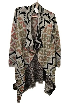 Cárdigan de gran tamaño Elan Open mezcla de lana azteca talla pequeña usado en excelente estado Foto 1 de 4