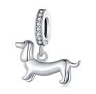 Genuine 925 Sterling Silver Long Ears Dog Pet Animal Statue CZ Charm Pendant