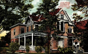 Vizepräsident Fairbanks Residenz, Indianapolis Ind, alte Postkarte - Bild 1 von 2