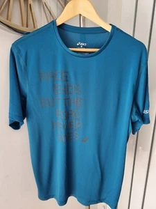 Asics Motion Dry Reflective Size M Short Sleeve Running T-shirt Mosaic Blue New - Picture 1 of 15