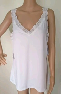 NWT BAY STUDIO INTIMATES IVORY SIZE XL CAMISOLE CAMI STRETCH LACE TRIM - Picture 1 of 4
