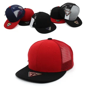 Gorra de béisbol unisex para hombre Teamlife malla lisa color liso hip-hop sombreros a presión - Imagen 1 de 11
