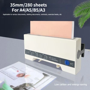 220V 35mm Small Book Binding Machine Electric Hot Melt Glue Binder F/A4 A5 B5 A3 - Picture 1 of 10