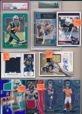 LOTE DE TARJETAS DE FÚTBOL AMERICANO PREMIUM PARCHE DE 1000 TARJETAS DE LA NFL CAMISETA AUTOMÁTICA #'D NOVATO COLECCIÓN Foto 1 de 4