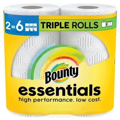 Toallas de papel Essentials Select-A-Size blancas 2 rollos triples = 6 rollos regulares Foto 1 de 4