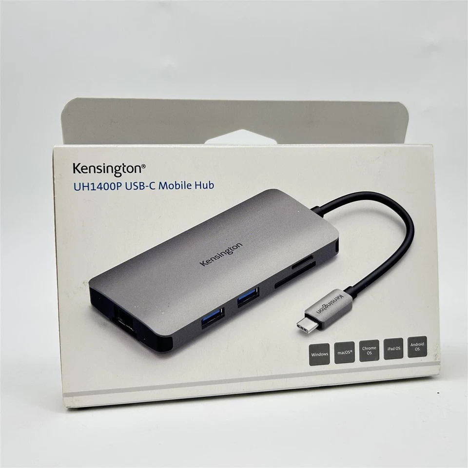 Kensington UH1400P USB-C 8-in-1 treiberloser Hub, mobiler Universal-Adapter, 8 P - Bild 1 von 1