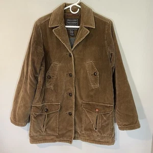 Vintage Abercrombie Cord Barn Coat Jacke Herren mittelbraun gefüttert Utility - Bild 1 von 9