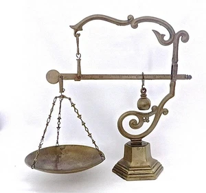 17. Jahrhundert 1605 italienische Bronze datiert sehr große beeindruckende Apothekerwaage - Bild 1 von 12