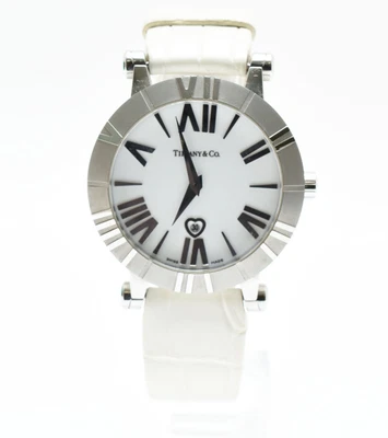 [ Near MINT w/Box ] TIFFANY&Co. Atlas White Dial Quartz Watch Z1300 SS 18.5cm - Image 1 of 4
