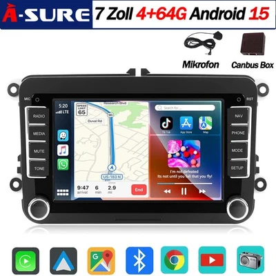 4+64GB Android 15 Navi Autoradio CarPlay für VW GOLF 5 6 Plus POLO Tiguan Touran - Bild 1 von 4