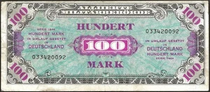 Germany - Occupation Allied - 100 Mark 1944 Without the F Ttb ! P#197b - Picture 1 of 2