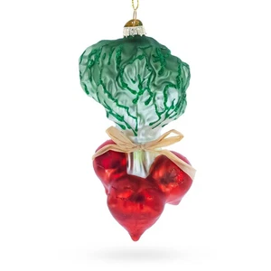 Ornamento in vetro mazzo di ravanello rosso - Foto 1 di 4