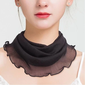 Mujeres 100% Seda Protección Solar Estampado Elástico Cuello Bufanda Pañuelo Cuello Calentador 1 - Imagen 1 de 1