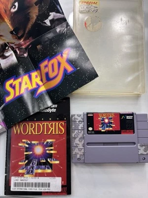 WordTris SNES Game Cartridge + Manual + Vintage Container + Retro Poster - Image 1 of 4