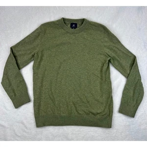 H&M Mens Olive Green Cotton Slim Fit Long Sleeve Crew Neck Sweater - Large - Picture 1 of 8