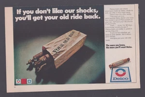 1971 Print Ad  Delco Pleasurizers Shocks If You Don't Like Our Shocks - Bild 1 von 1