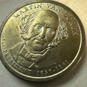 2008 D Martin Van Buren 1837-1841 $1 Dollar Coin Gold Color - Picture 1 of 5