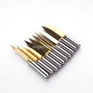 10pcs Titanium Coated Carbide PCB Engraving CNC Bit Router Tool 40 Degree 0.2mm - Picture 1 of 11