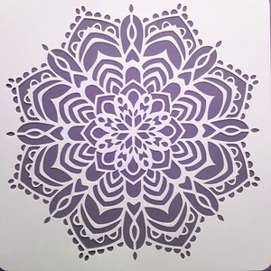Große Wiederverwendbar Schablone 30x30 cm Mandala Kreis Möbel Vintage Airbrush - Picture 1 of 1