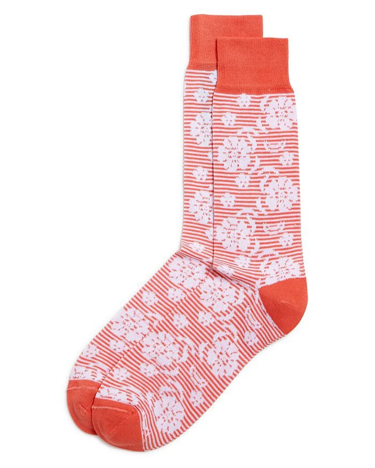 Nuevo The Mens Store For Bloomingdale's Calcetines de vestir florales a rayas 10-13 Foto 1 de 1