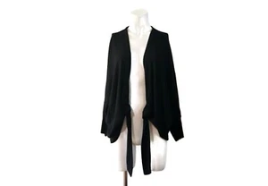 NWT Chico's Knit Top The Front Cardigan Top LS Fashion Knit Black Size 1 - Picture 1 of 6