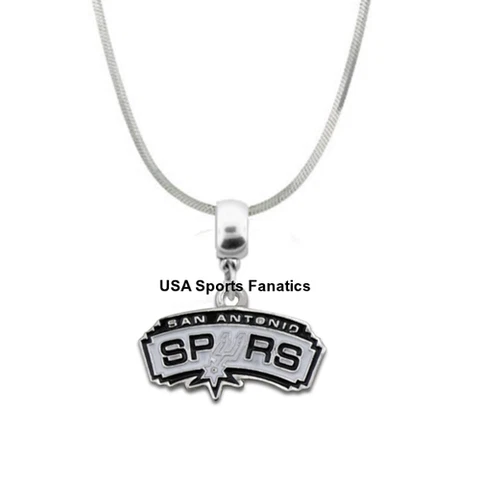 NBA San Antonio Spurs Team Logo Pendant Necklace On A 925 Snake Chain Cover