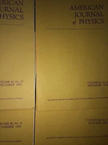 AAPT 1978 American Journal of Physics 4 Issues September October November Decemb - Picture 1 of 6
