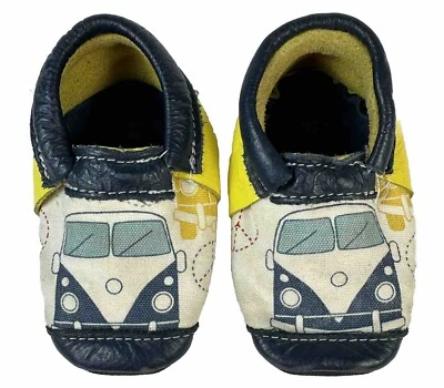 VW Bus Peace Leather Moccasin Baby Toddler Walker Kid Shoe 12-18 Month Non-slip - Image 1 of 4